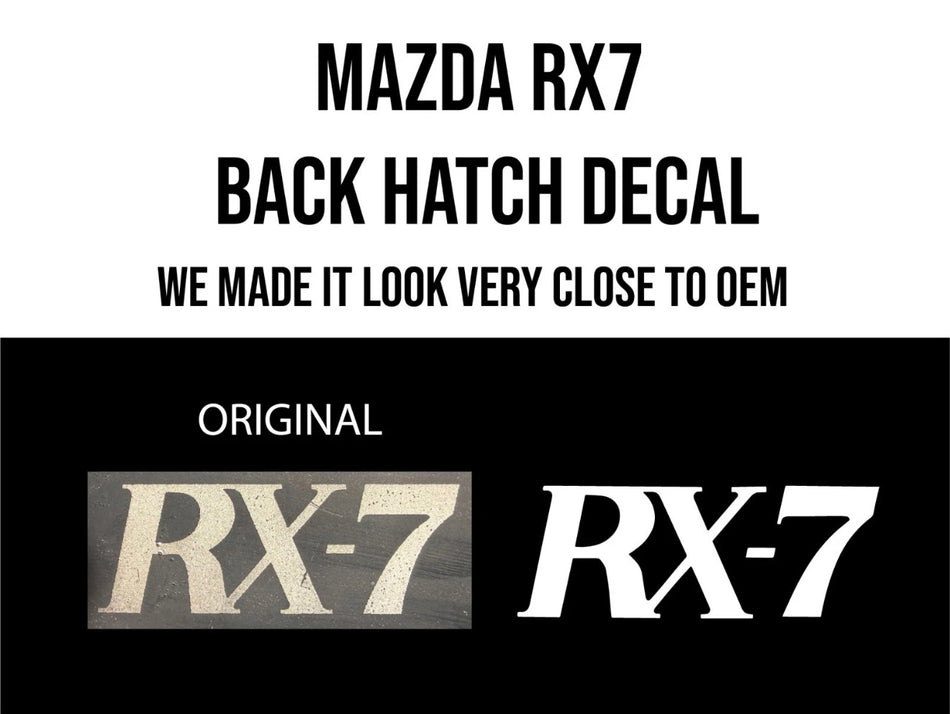 Calcomanía del portón trasero del Mazda RX-7 – Estilo OEM
